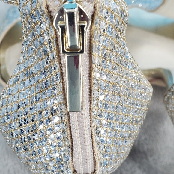 David's Bridal sparkle t-strap heels 7.5 - Picture 7 of 13